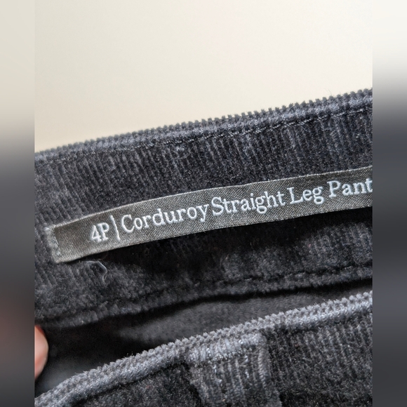 Talbots Black Corduroy Straight Leg 4P Vintage Coastal Grandmother Workwear - Picture 4 of 6